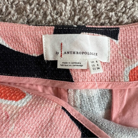 {Anthropologie} NWT Georgie Scalloped Floral Retro Blue Pink Shorts - Picture 4 of 12